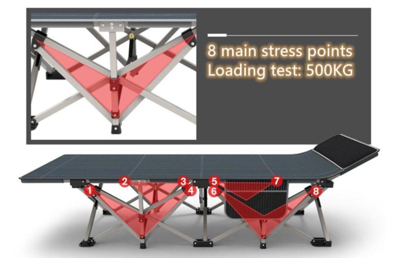 High Grade Factory Price Lightweight Portable Bed Single Metal Folding Bed