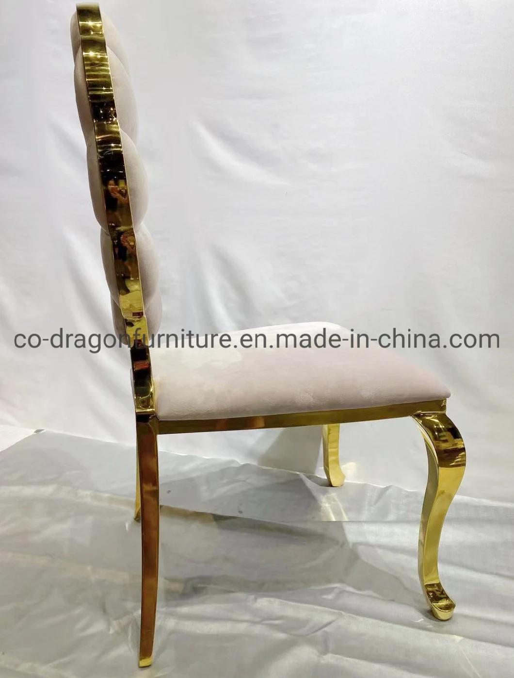 Fashion Gold Stainless Steel Leather Dining Chair for Dining Furniture