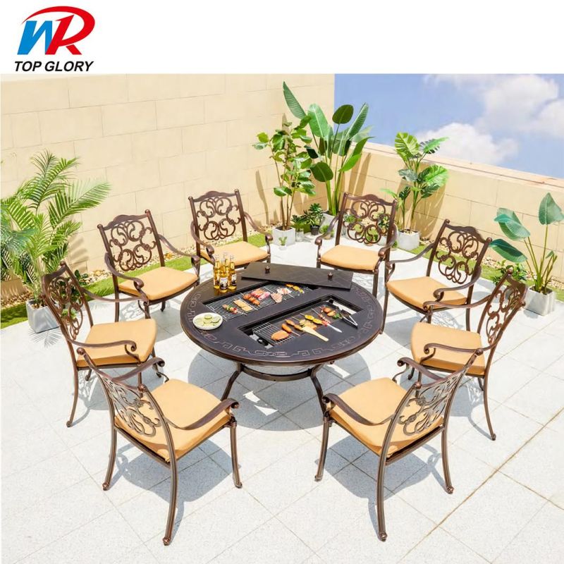 Modern Whole Aluminum Outdoor Garden Furniture Dining Chair and Table