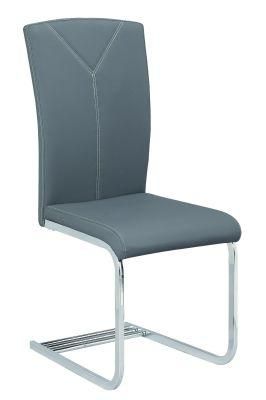 Grey PU Chrome Iron Dining Chair