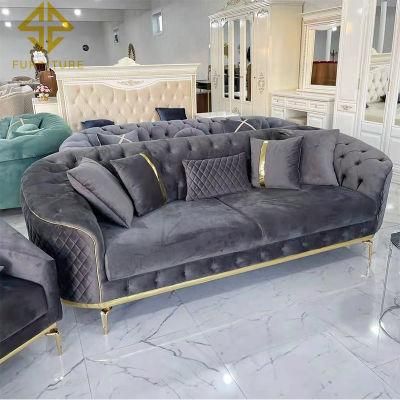 Post Modern Luxury Hotel Furniture Italian Napa Leather Sofas Couches Tufted Chesterfield Loveseat Leather Sofa