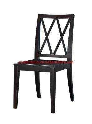 Home Furniture Wooden Restaurant Black Solid Wood Dining Chair