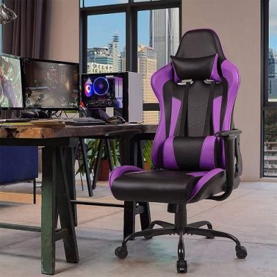 Height Adjustable High Back Ergonomic Racing Computer Girl Silla Gamer Purple Gaming Chair