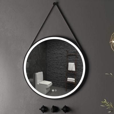 Leather Belt Wall Hanging Decorative Framed Laminated Bathroom Vanity Mirror