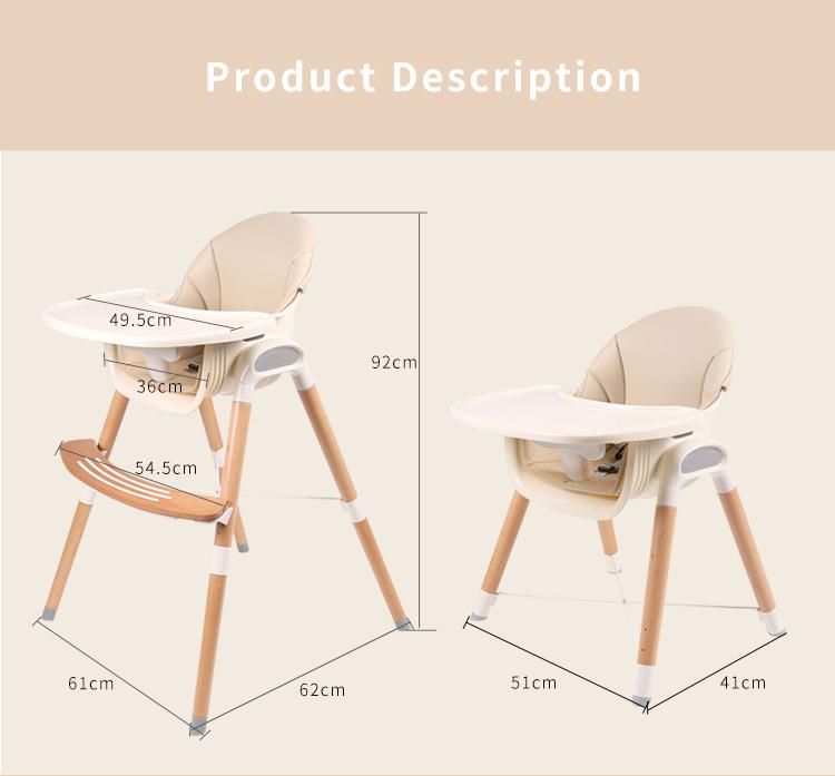 Baby High Chair Baby Feeding Chair Wooden Multi-Functional Dinning Chair