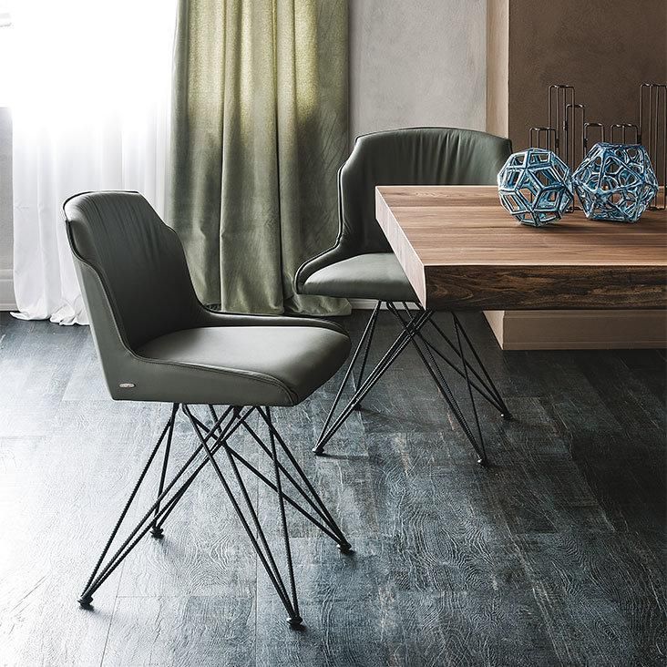 CFC-06 360º Swivel Dining Chair/Microfiber Leather//High Density Sponge//Metal Base/Italian Sample Furniture in Home and Hotel