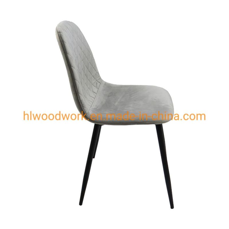 Wholesale Luxury Nordic Modern Design Blue Fabric Upholstered Seat Dining Chairs Modern Design Dining Room Furniture Leather Leisure Restaurant Dining Chair