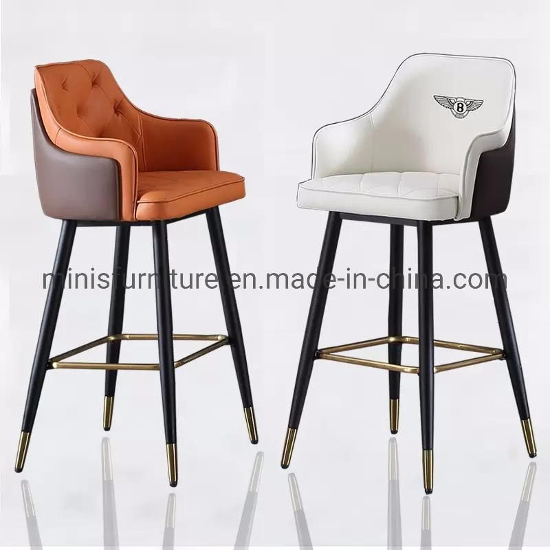 (MN-MBC30) fashion Home Pub Modern Leather Metal Legs Bar Chair Furniture