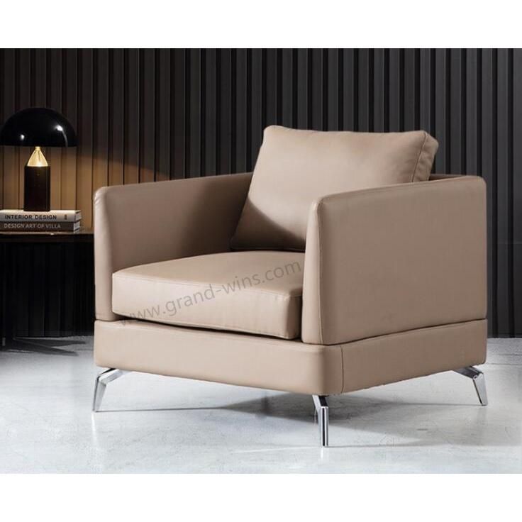 Living Room Furniture Metal Frame Leather Sofa for Hotel Bedroom