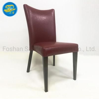 Customized PU Leather Color Hotel Restaurant Wood Grain Dining Chair