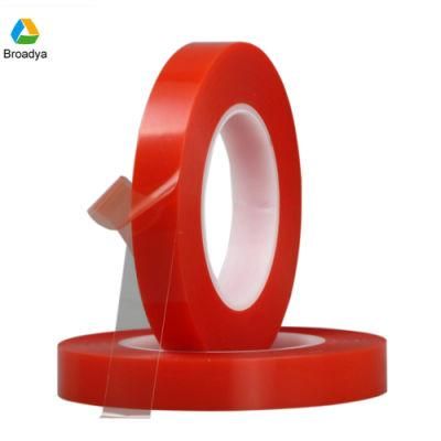 Factory Direct Sell 12mm*50m Double Sided Ployester Tape with Red Film