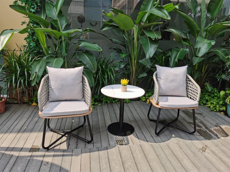 Modern Aluminum Rattan Outdoor Furniture Waterproof Garden Outdoor Coffee Table and Chairs Set