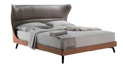 Italy Style Modern Luxury Bedroom Top Genuine Leather Wedding Beds 1.8 M Double Bed