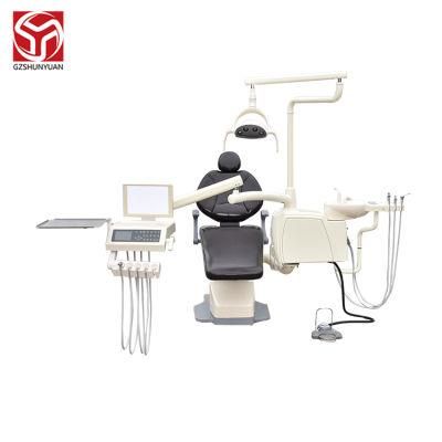 High Standard Black Leather Dental Chair Unit with CE Approved
