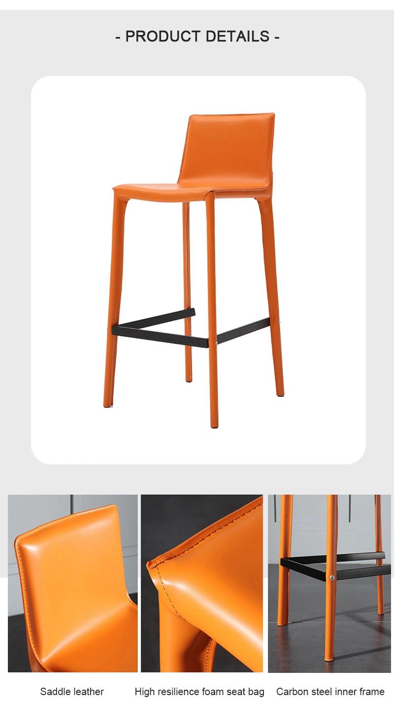 New Design Hotel Cheap Home Furniture Bar Chair with Iron Legs