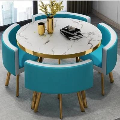 Wholesale Leisure Chairs Modern White Table Gold Leg Blue Leather Hotel Tiffany Furniture Luxury Home Crystal Restaurant Dining Chair