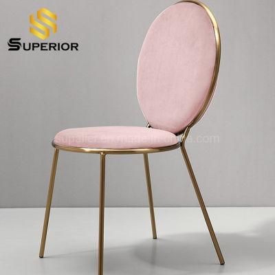 American Style Pink Tufted Upholstered Dining Chair for Factory Sale