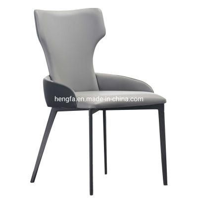 Modern Restaurant Living Room Furniture Cushion Leather Metal Dining Chairs