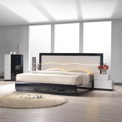 New Design Modern Home Furniture Luxury Bedroom Furniture Set LED Beds