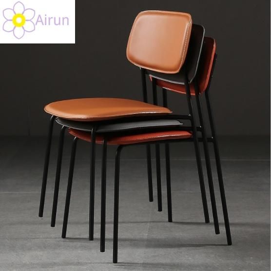 Nordic Light Luxury Home Leather Dining Chair Desk Simple Backrest Dragonfly Stool Leisure Plastic Chair