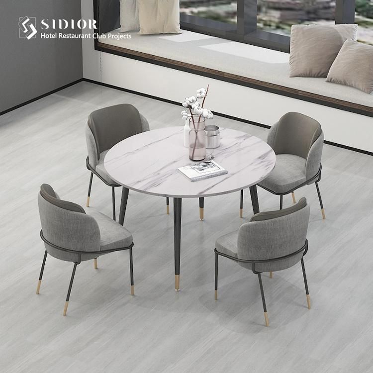 Commercial Modern Restaurant Furniture Black Metal Frame PU Leather Dining Chairs
