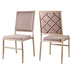 Popular Design Stackable Aluminum Cross Back Banquet Wedding Chair (HM-M054)