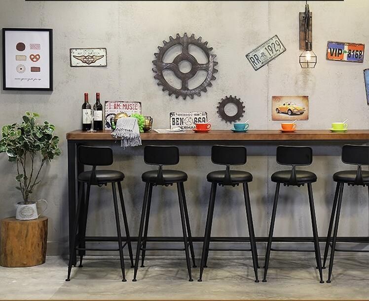 Outdoor Leisure Chair Bar Counter Chair Retro Iron High Footed Stool American Coffee Shop Furniture Wholesale