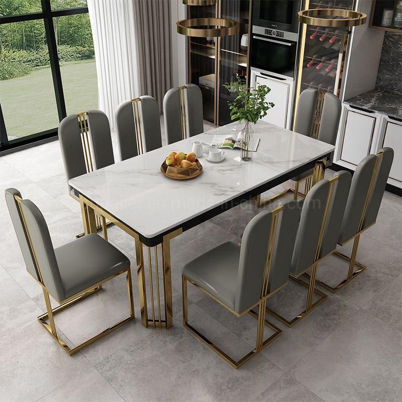 Modern Dining Room Furniture Stainless Steel Gold Restaurant Chairs