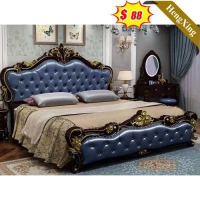 Factory Sells Bedroom Furniture Set Leather Wooden Customized Double Beds