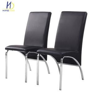 Modern Design Metal Chrome Legs Comfortable Ergonomic PU Leather Dining Chair