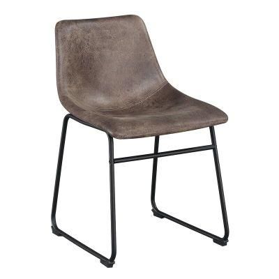 Microfiber PU Leather Seat Metal Side Chair Upholstered Dining Chairs