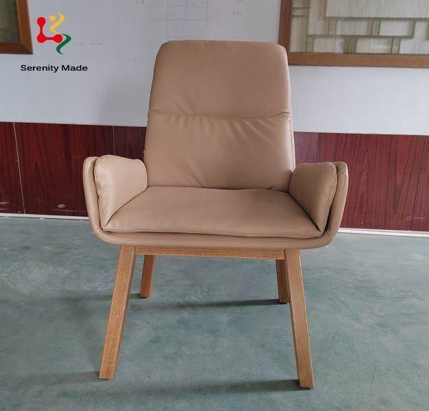 Modern Design Hotel Furniture Restaurant Cafe Coffee Shop Salon PU Leather Living Room Wood Frame Dining Chair