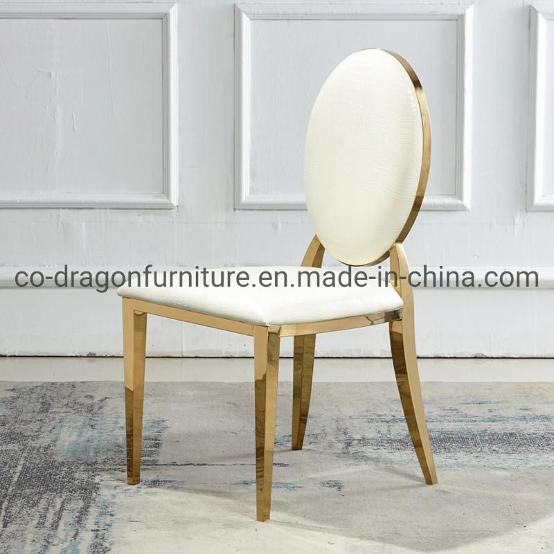 High Quality Home Furniture Leather Luxury Stainless Steel Dining Chair