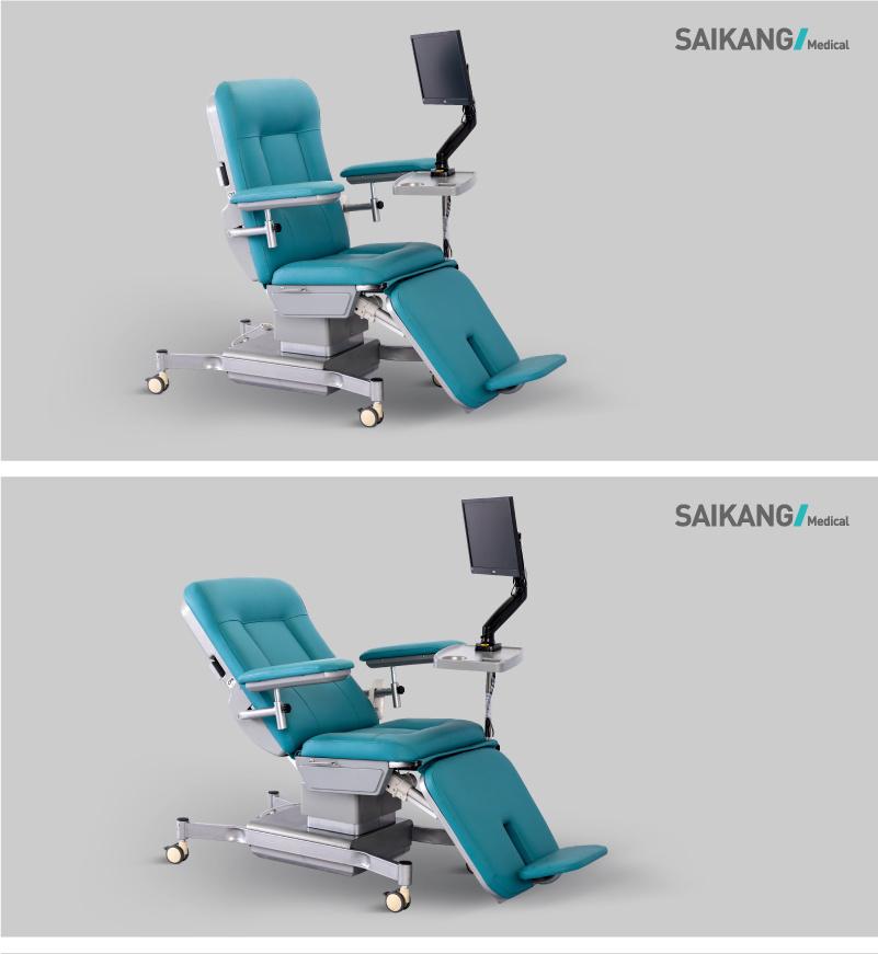 Ske-170A Electric Hospital Leather Blood Donor Drawing Dialysis Chair