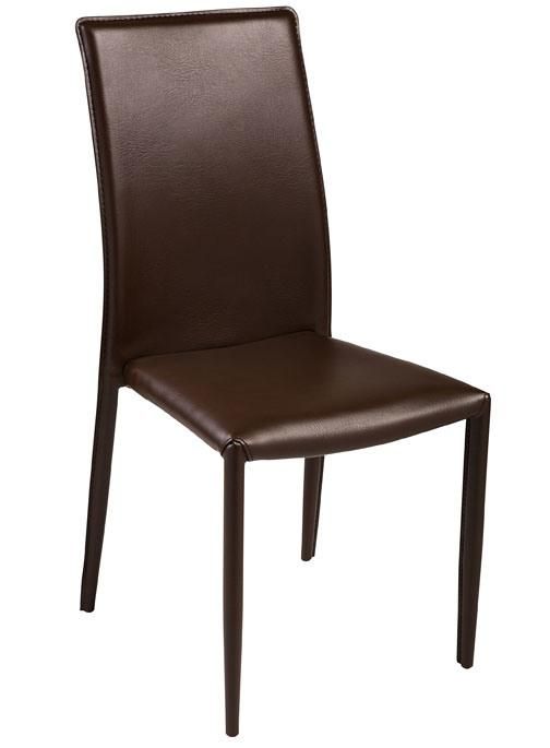 Outdoor Garden Furniture Faux Leather Home Furniture Hotel Room Dining Chair with Chrome Legs