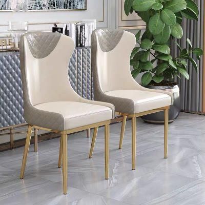 Fashion Furniture PU Leather Luxury Dining Chair with High Backrest