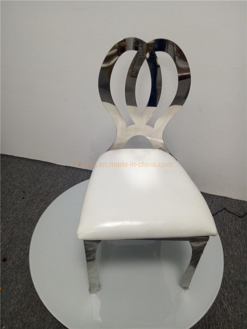 Modern Stainless Steel Chair Fashion Chairs Customization Table Furniture High Grade Gold Stainless Steel Heart Design Banquet Stack Dining Chair