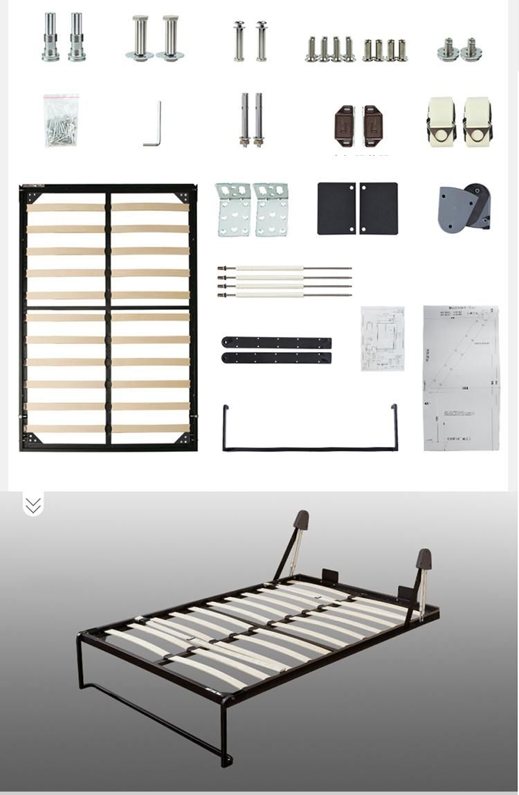 Custom Hotel Furniture Folding Single Metal Frame New Design Office Foldable Hidden Wall Bed