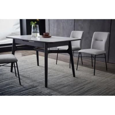 Unique Modern Kitchen Furniture Home Dining Table Set with Carbon Steel Legs Dining Chair