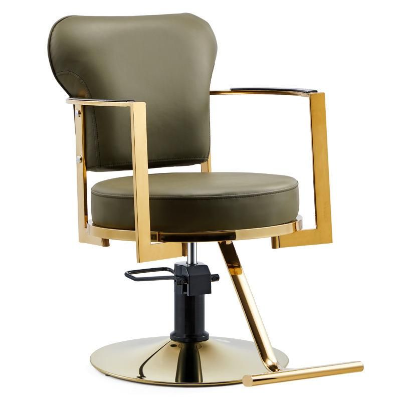Hl-7256b Salon Barber Chair for Man or Woman with Stainless Steel Armrest and Aluminum Pedal