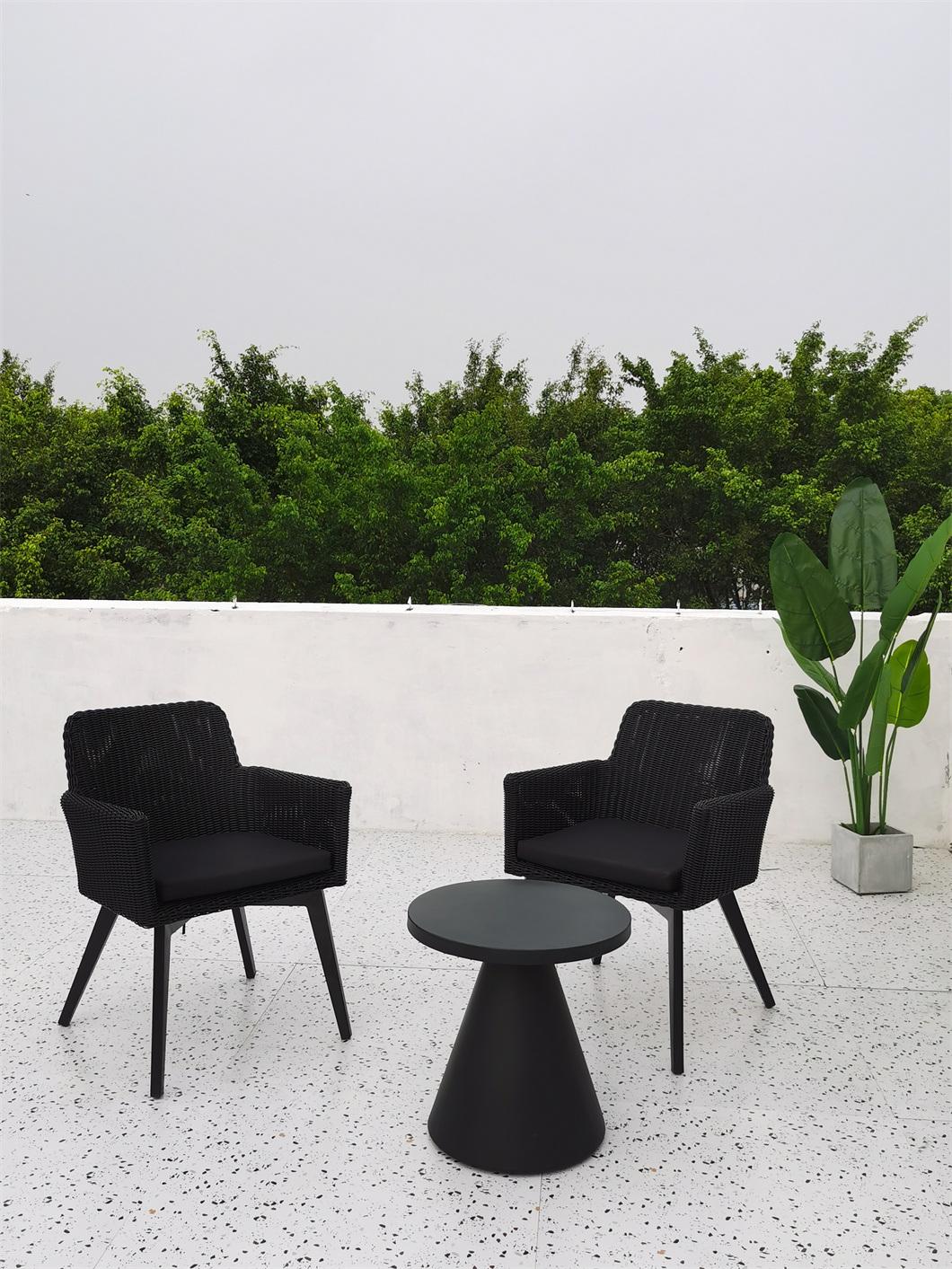 Aluminum Rattan Outdoor Furniture Waterproof Garden Coffee Table and Chairs Set