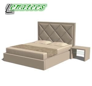 HK010 Hotel Furniture High Headboard Cheap PU Leather Bed