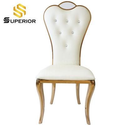 2020 New Design Home Furniture Leather Seat Golden Dining Chairs