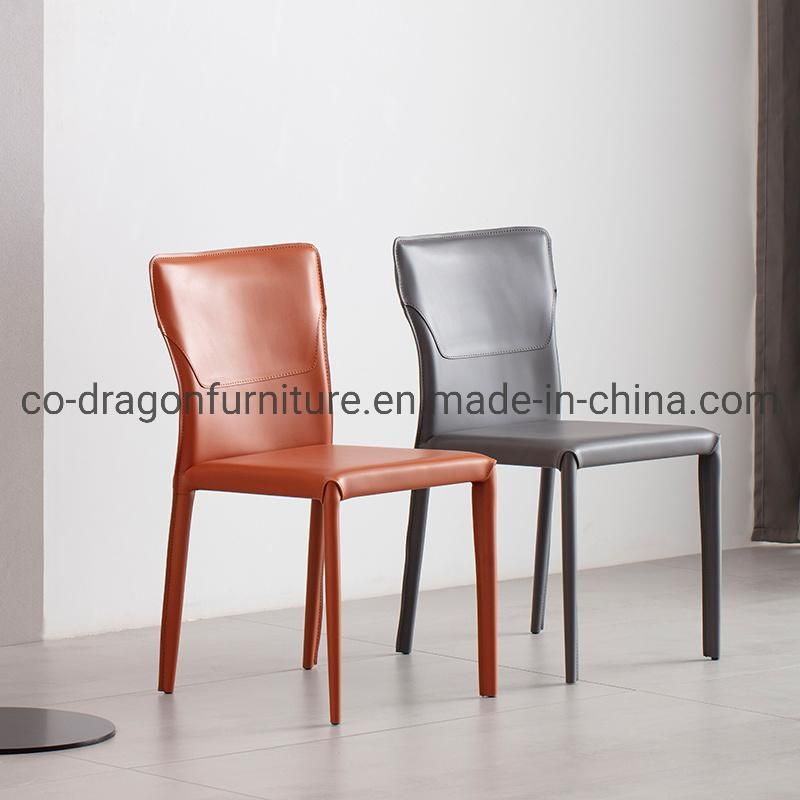 Hot Sale Steel Frame Leather Dining Chair for Dining Furniture