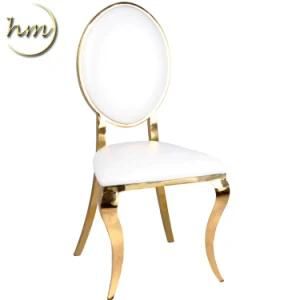 Durable Luxury Wedding Stainless Steel Round Back Banquet Chair (HM-K058)