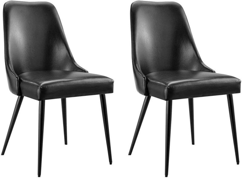 Stock Wholesale Leisure Black Design Restaurant Nordic Metal Luxury Upholstered Cheap Modern Leather Dining Chairs