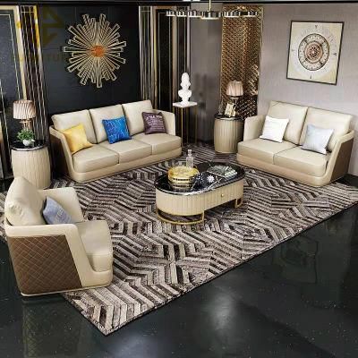 Italian Elegant Design Luxury Living Room Furniture Finger Leather Coach Modern Nubuck Fabric Sofa