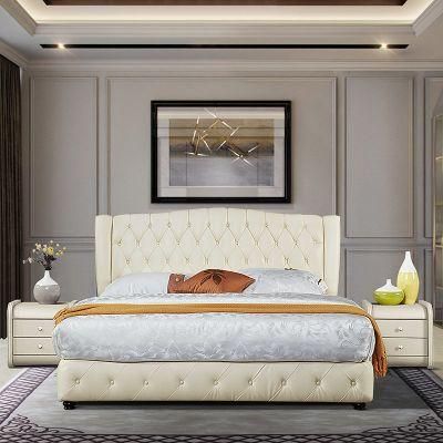 Wholesale Platform Bed Room Funirure Synthetic Leather Upholstered King Size Bed