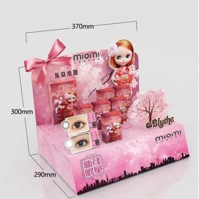 High Quality Cartoon Style Cardboard Cosmetic Contact Lenses Display Stand