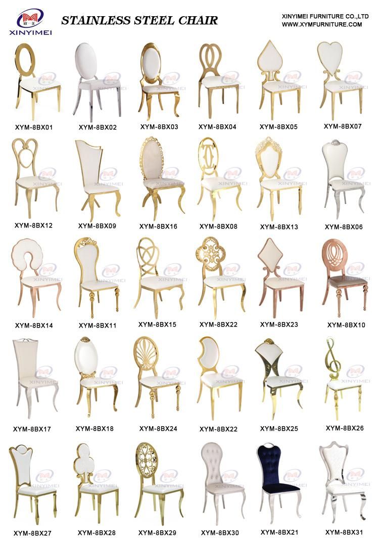 Elegant Design Event Furniture Gold Banquet Stainless Steel Chair